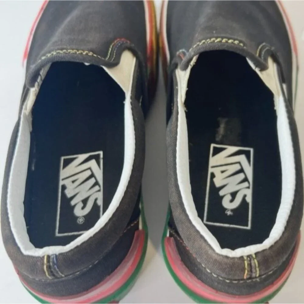 Vans Black Multicolor Glitter Stacked platform Sneakers Size 5.5 W / 4 M - Picture 7 of 9